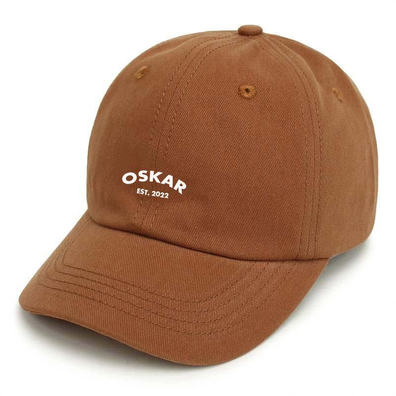 Karamell caps med navn