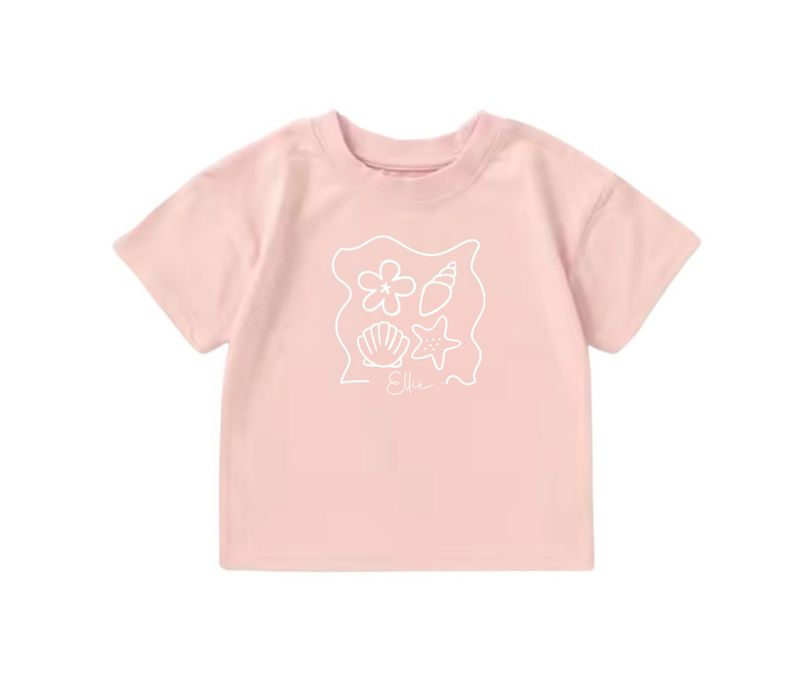 Havfruevibber blush pink t-skjorte med navn