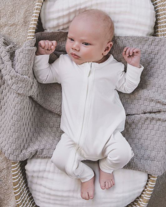 Hovedbilde Heldress i bambus med glidelås - offwhite