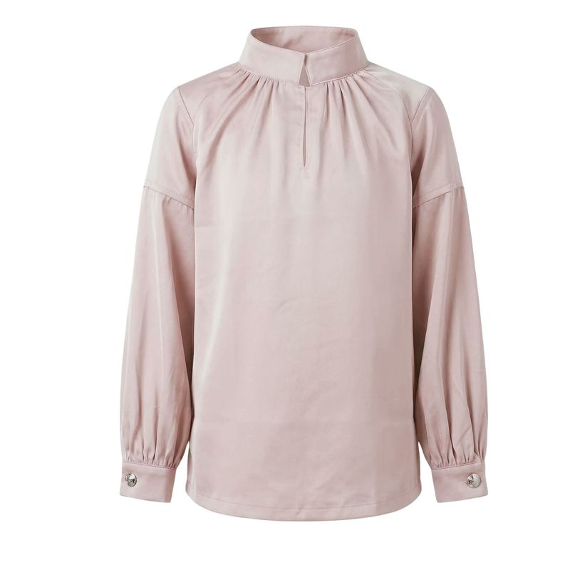 Silkeskjorte til bunad og festdrakt – pudder støvrosa jente