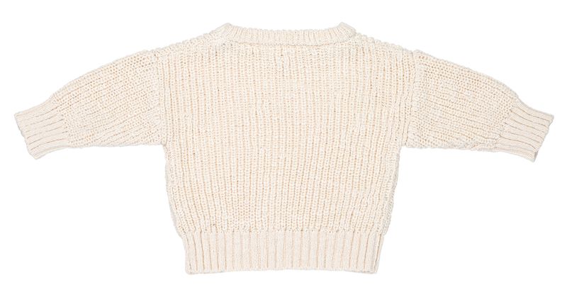 Strikket chunky ribbet genser i sand