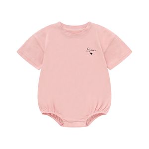Hovedbilde Blush pink t-skjorte romper i økologisk bomull ...