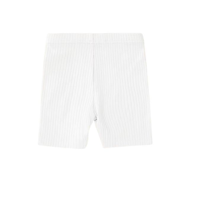 Hovedbilde Ribbet sykkelshorts i hvit økologisk bomull